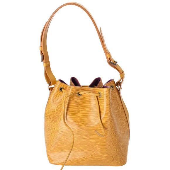 Louis Vuitton Petit Noe Epi Bucket Shoulder Bag M44109 Jaune Yellow Leather - Picture 1 of 10